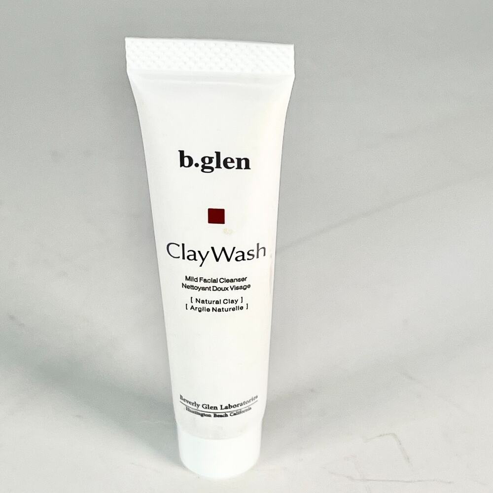 b.glen Beverly Glen Clay Wash Mild Facial Cleanser Travel .53 fl oz 15g New